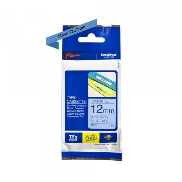 TZe-531 crna na plavo 12mm