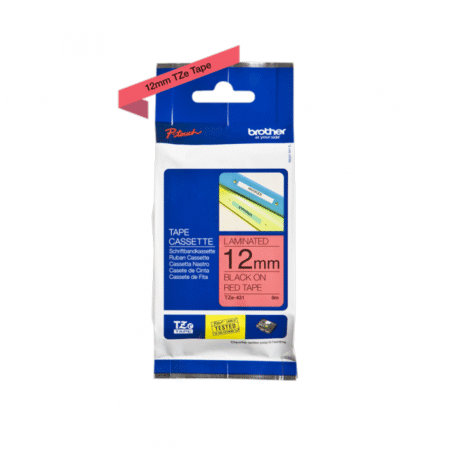 TZe-431 crno na crveno 12mm