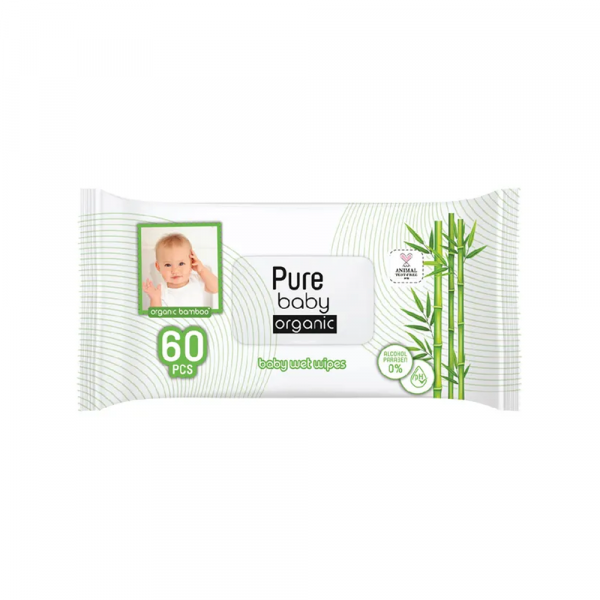 Maramice vlažne Pure Organic 60/1