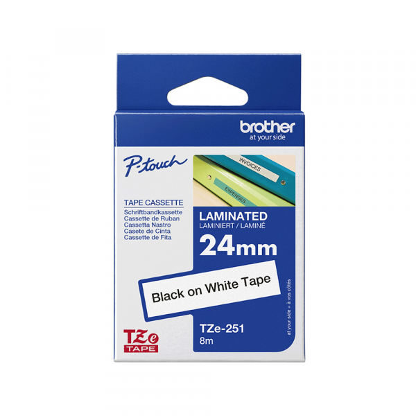 TZe-251 crna na belo 24mm