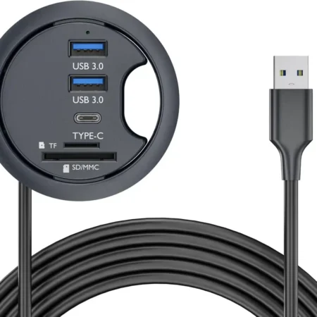 Kettz USB razdelnik KT-H040 – 2× USB 3.0 + USB-C + SDTF (MicroSD) čitač