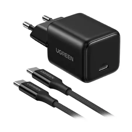 UGREEN X513 GaN Brzi punjač 30W + Tip C kabl crni