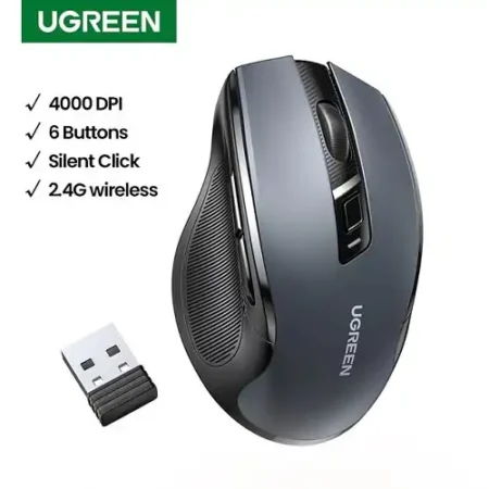 UGREEN MU006 Ergonomski bežični miš konturnog dizajna (crni)