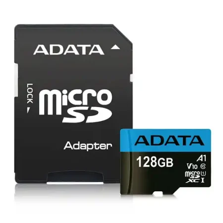 Micro SD Card 128GB AData+SD adapter AUSDX128GUICL10A1-RA1class10