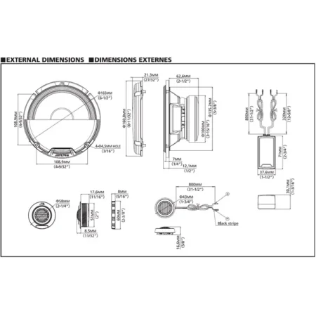 Alpine R2-S65C 16.5cm R-serije 2-sistemskih komponentnih zvučnika