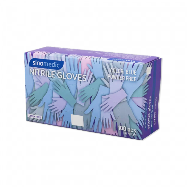 Rukavice NITRIL bez pudera Sinomedic M 1/100 plave