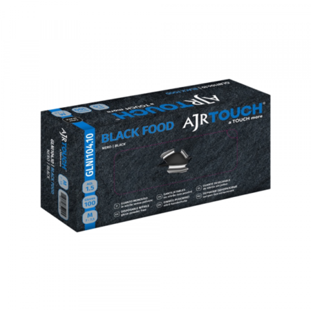 Rukavice  NITRIL bez pudera AJR Touch M 1/100 crne