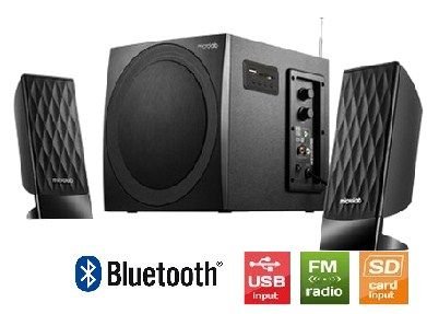 Microlab M300BT Drveni 2.1  38W RMS(14W,2x12W) SD, USB, FM, BLUETOOTH, black, 3.5mm