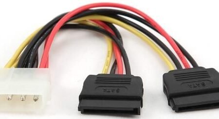 CC-SATA-PSY Gembird 2 xSerial ATA power supply kabl flat 15cm A