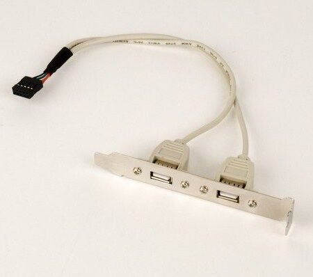 CCUSBRECEPTACLE Gembird Double USB Receptacles on bracket 25cm