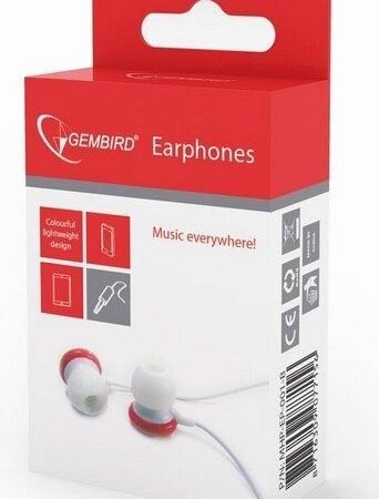 MHP-EP-001-R Gembird MP3 slusalice 3,5mm red