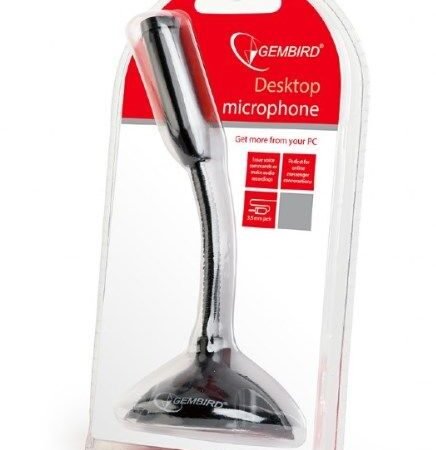 MIC-D-02 * Gembird Desktop mikrofon, savitljivo telo, black, 3.5mm (259)