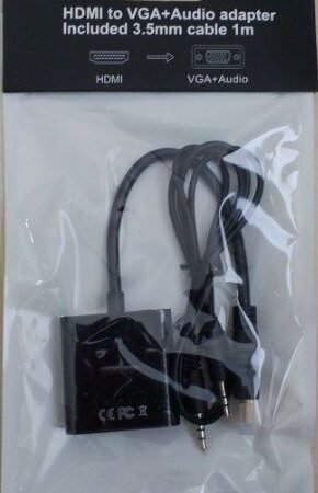 A-HDMI-VGA-06 ** Gembird  HDMI to VGA + AUDIO adapter cable, single port (alt A-HDMI-VGA-03, 439)