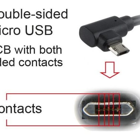 CCB-USB2-AMmDM90-6 Gembird USB 2.0 AM to Double-sided right angle Micro-USB cable, 1.8M