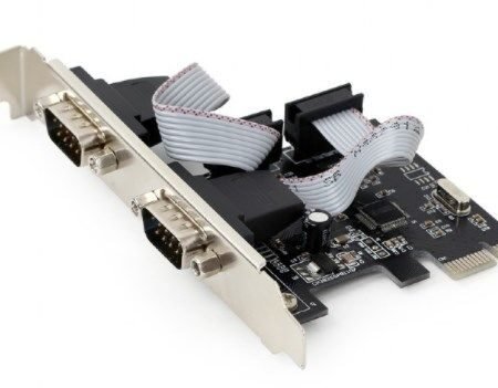 SPC-22 Gembird 2 serial port PCI-Express RS232 add-on card, with extra low-profile bracket A