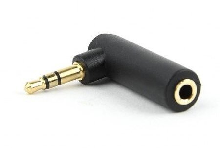 A-3.5M-3.5FL Gembird 3.5 mm stereo audio right angle adapter, 90°
