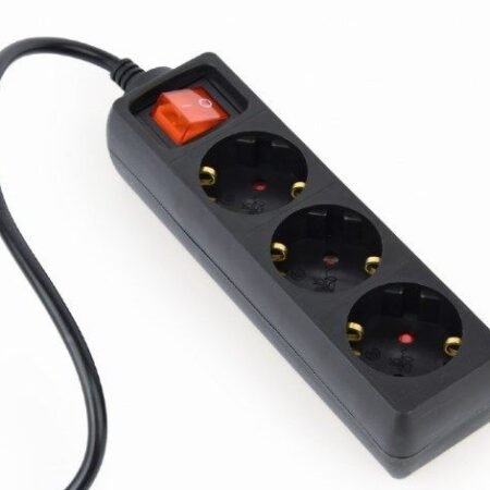 EG-PSU3-01 Gembird UPS naponski kabl, 3 Shuko uticnice, 16A, C14 plug, 0.6m, black (Alt. PC-SFC14M)