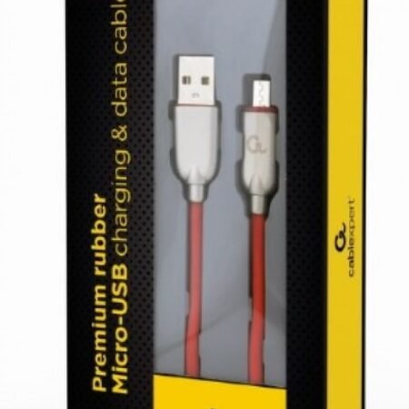 CC-USB2R-AMmBM-1M-R Gembird Premium rubber Micro-USB charging and data cable, 1m, red