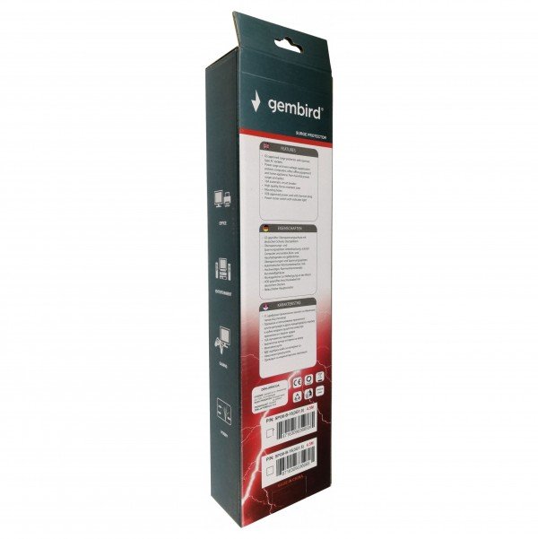 SPG6-B-15 (3G1.5) ** Gembird produzni kabl sa zastitom 6 uticnica(3x1.5mm,16A,3500W)4.5m black (647) - Slika 3