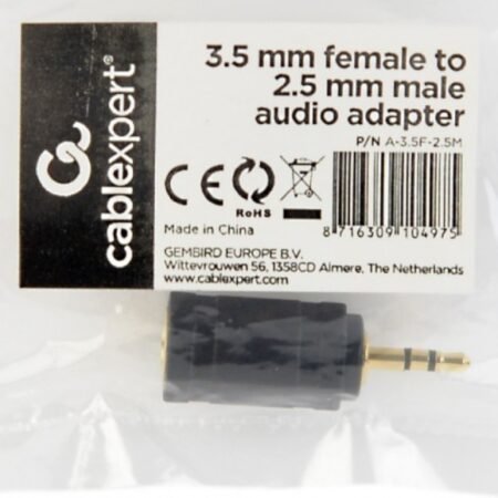 A-3.5F-2.5M Gembird 3.5 mm zenski na 2.5 mm muski audio adapter