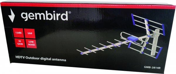 GMB-2814R ** Gembird Antena digital HDTV Loga UHF, F-Konektor, 84cm, dobit 12dB aluminium(kutija)704