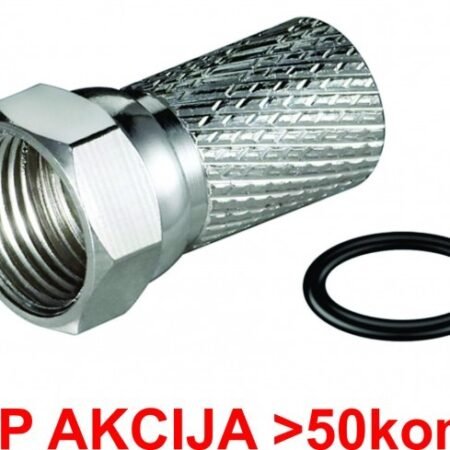 CON-FC-001RING **  F male connector for RG6 cable, 6.6mm, Zinc,with water proof ring - min.25kom(9)