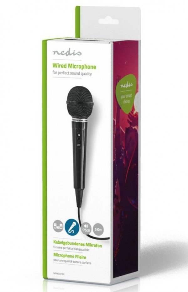 MPWD01BK Karaoke mikrofon, 6.35mm -75dB+/-3dB, Sensitivity, 80Hz-12kHz, 5.0m - Slika 2