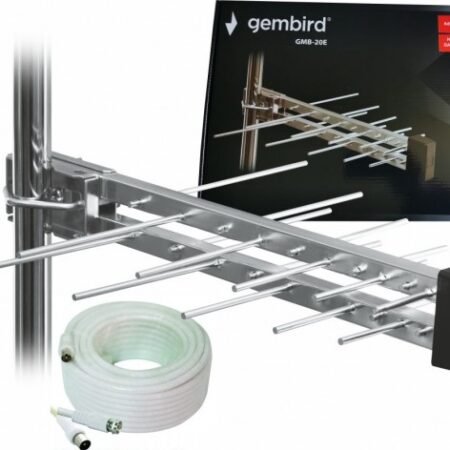 GMB-20E sa kutijom +15m ** Gembird Antena Loga UHF sa RF-Konektorom,20el, 39cm,6dB alu +kabl 15m 774