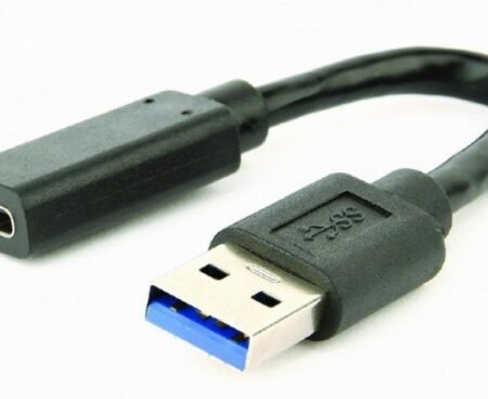 A-USB3-AMCF-01 Gembird USB 3.1 AM to Type-C female adapter cable, 10 cm, black