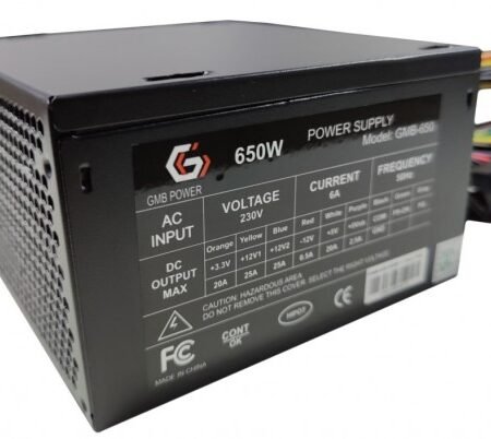 GMB-650-12 sa kutijom ** Gembird napajanje 650W 12cm FAN,20+4pn,4pin,3xSATA,1xIDE 4-pin, 6-pin(1720)