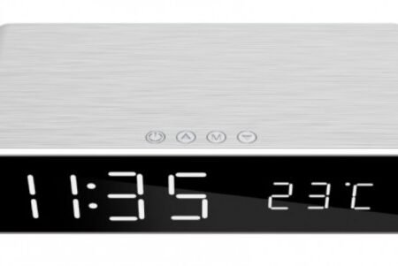DAC-WPC-01-S Gembird Digitalni sat + alarm sa bezicnim punjenjem telefona, Silver
