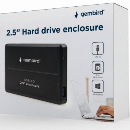 EE2-U3S-2 Gembird USB 3.0 Externo kuciste za 2.5 SATA hard diskove, aluminium, crni A