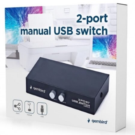 DSU-21 Gembird 2 port manual USB switch