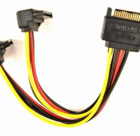 CC-SATAM2F-02 Gembird SATA power splitter cable with angled(90) output connectors, 0.15 m