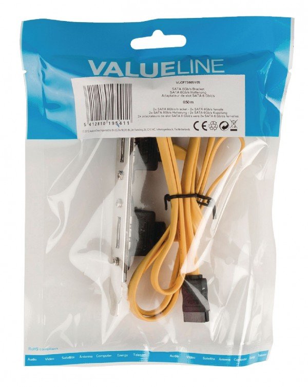 VLCP73805Y05 * SATA 6 Gb/s interni kabl na 2xSata zenki konektor, 0,5m (280) - Slika 2