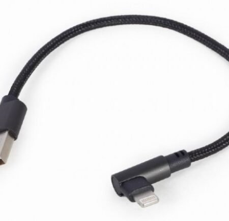 CC-USB2-AMLML-0.2M Gembird pod uglom USB 8-pin kabl za punjenje i prenos podataka, 0.2 m, black