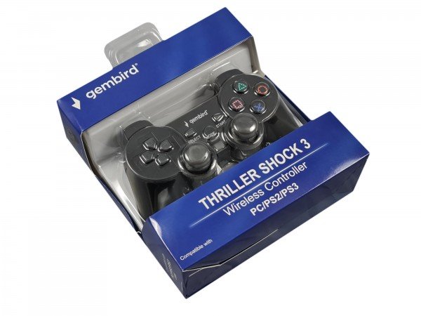 JPD-THRILLERSHOCK 3 ** Gembird Bezicni gamepad sa dvostrukom vibracijom, PS2 / PS3 / PC (737) - Slika 3