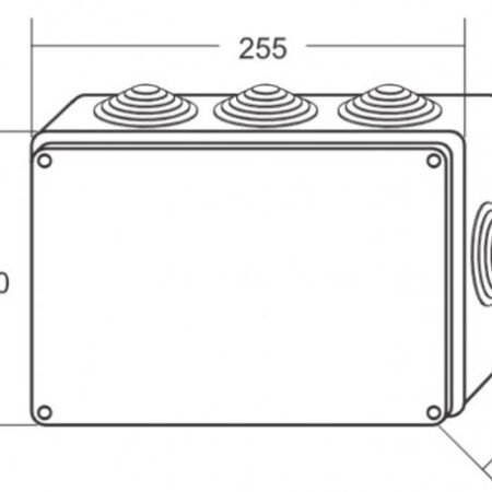 Razvodna kutija sa gumenom zaptivkom ME-K255x200x80mm (12 uvodnica) IP65