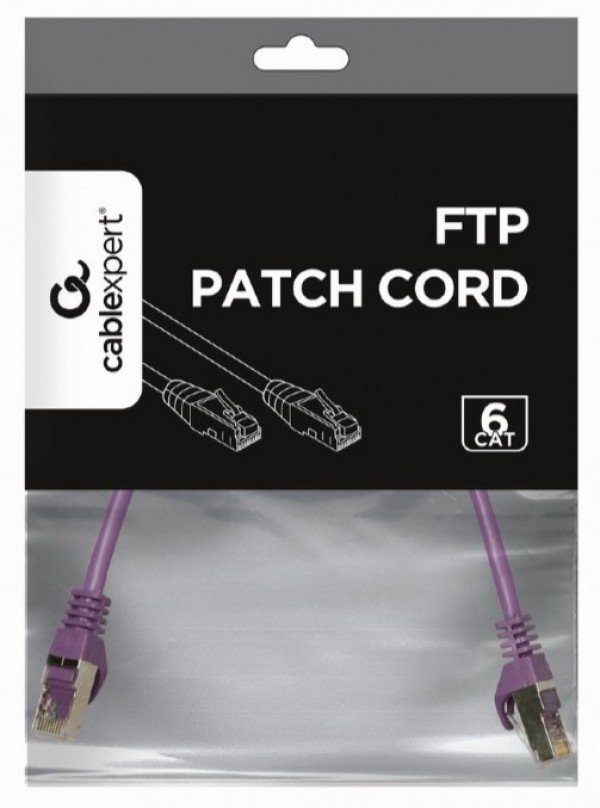 PP6-0.25M/V Gembird Mrezni kabl, CAT6 FTP Patch cord 0.25m purple