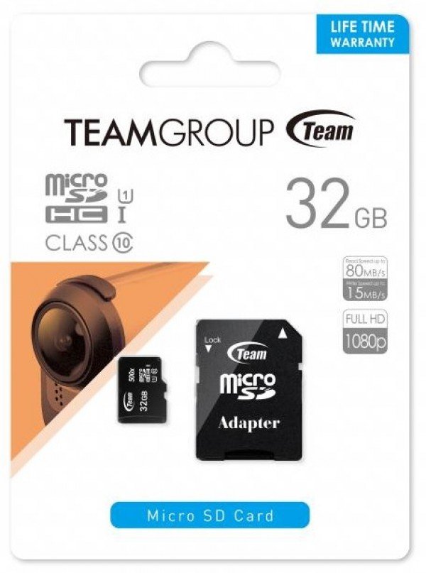 TeamGroup MICRO SDHC 32GB 100/20MB/s UHS-I U1 C10 +SD Adapter TUSDH32GCL10U03 - Slika 2