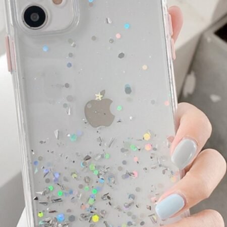 MCTK6-IPHONE 13 Pro Max * Furtrola 3D Sparkling star silicone Transparent (139)