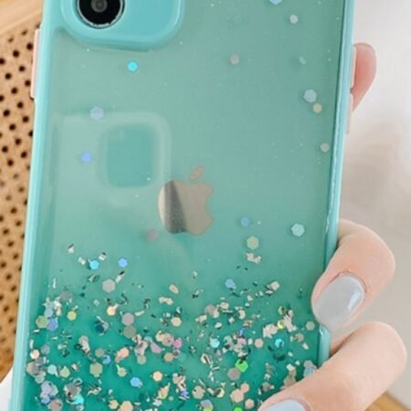 MCTK6-IPHONE X/XS * Furtrola 3D Sparkling star silicone Turquoise (89)