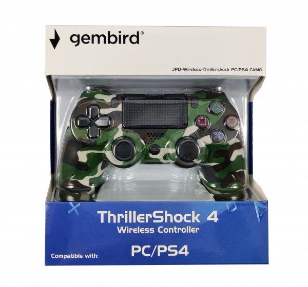 JPD-Wireless-Thrillershock PC/PS4 CAMO GREEN Gembird Bezicni gamepad sa dvostrukom vibracijom v2 - Slika 2