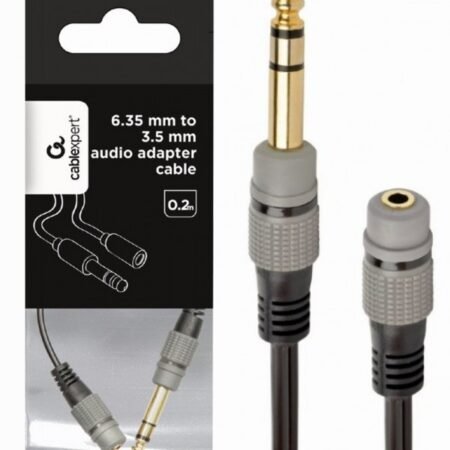 A-63M35F-0.2M Gembird 6.35mm to 3.5mm audio adapter cable, 0.2m