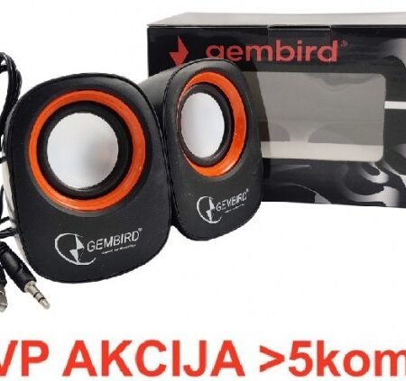 SPK-107 ** Gembird Stereo zvucnici Orange/Black, 2 x 3W RMS USB pwr, 3.5mm kutija sa prozorom (379)