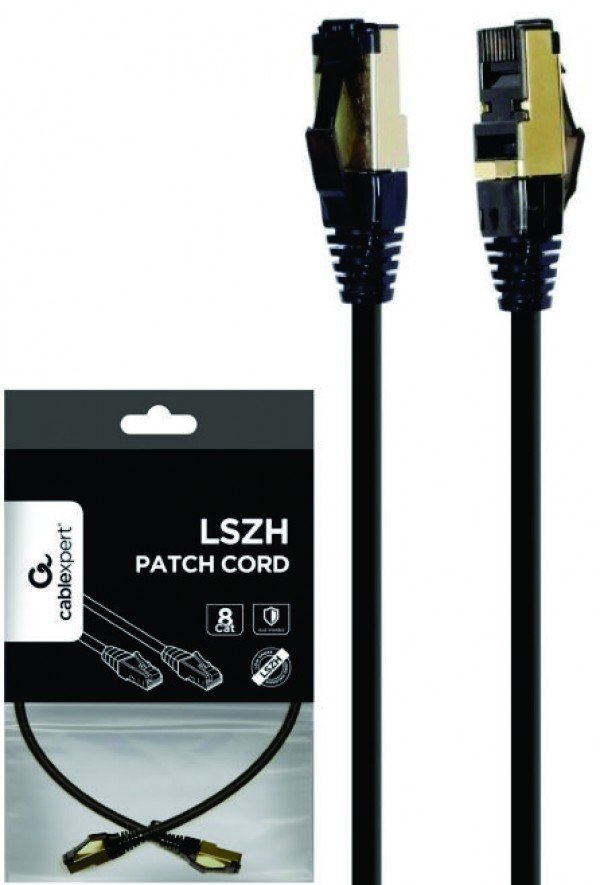 PP8-LSZHCU-BK-3M Gembird Mrezni kabl S/FTP Cat.8 LSZH patch cord, black 3m - Slika 3