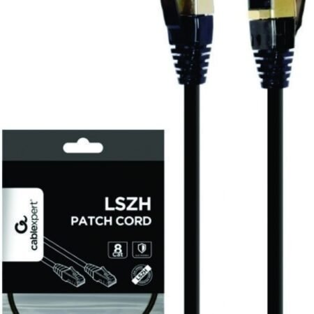 PP8-LSZHCU-BK-7.5M Gembird Mrezni kabl S/FTP Cat.8 LSZH patch cord, black 7,5m