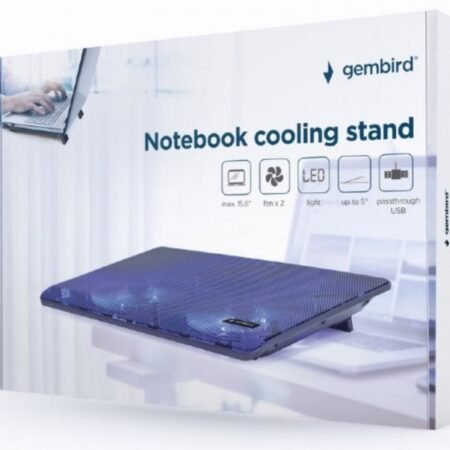 NBS-2F15-05 Gembird hladnjak za laptop, 15.6 2x125mm Fan, USB, 340x250mm, Ergo Stand