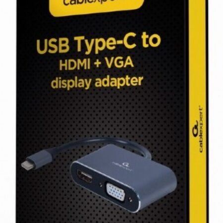 A-USB3C-HDMIVGA-01 Gembird USB Type-C to HDMI + VGA display adapter, space grey