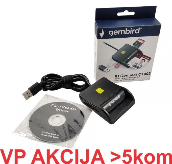CRDR-CT405 ** Smart card reader USB2.0 Citac licne karte, sobracajne bank. +SD+TF+SIM reader (959) - Slika 3